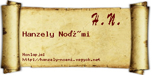 Hanzely Noémi névjegykártya